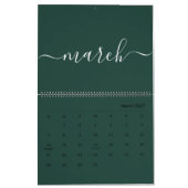 緑と白のミニマリスト2026 カレンダー (3月 2027)