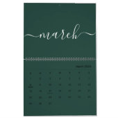 緑と白のミニマリスト2026 カレンダー (3月 2026)