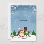 緑と白のメリーカラフルクリスマス シーズンカード (裏面)