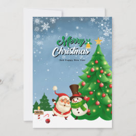 緑と白のメリーカラフルクリスマス シーズンカード