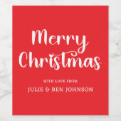 緑と白のメリークリスマストリートメント ワインラベル (シングルラベル)