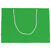 緑と白のメリークリスマスボウ署名名 ラージペーパーバッグ (裏面)