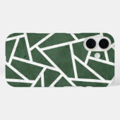 緑と白のモザイク模様 Case-Mate iPhoneケース (裏面 (横))
