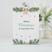 緑と白のモダン聖降誕祭 招待状 (スタンド正面)