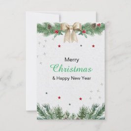 緑と白のモダン聖降誕祭 招待状