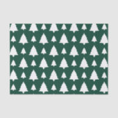 緑と白のモミのクリスマスツリーパターン 薄葉紙 (正面)