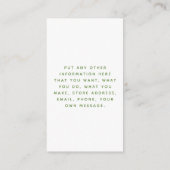 緑と白のモンステラ、社会的なリンク感謝していユーザ エンクロージャーカード (裏面)