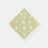 緑と白のヤシ スタンダードカクテルナプキン (角)