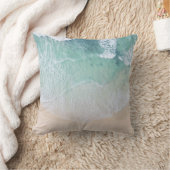 緑と白のレースビーチ砂と海岸 クッション (ブランケット)