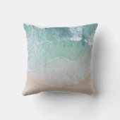 緑と白のレースビーチ砂と海岸 クッション (裏面)