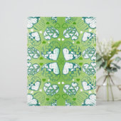 緑と白のロマンお洒落ティックハートパターン (スタンド正面)