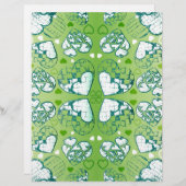 緑と白のロマンお洒落ティックハートパターン (正面/裏面)