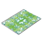 緑と白のロマンお洒落ティックハートパターン ノートブック (左側)