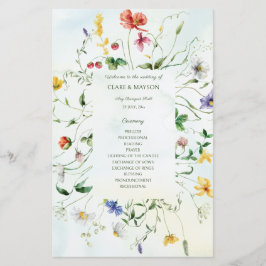 緑と白のロマンス素朴結婚式 プログラム