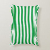 緑と白のヴィンテージ薄ストライプい アクセントクッション (裏面(縦))