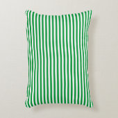 緑と白のヴィンテージ薄ストライプい アクセントクッション (正面(垂直))