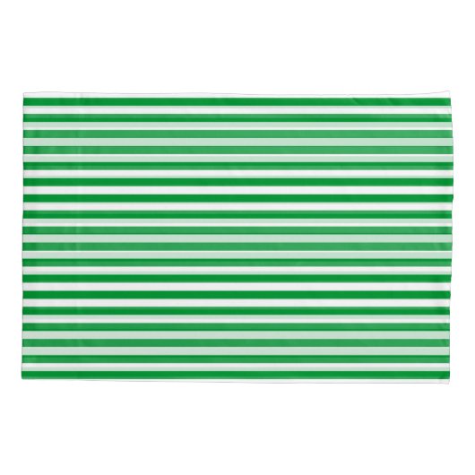 緑と白のヴィンテージ薄ストライプい 枕カバー (裏面-左)
