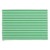 緑と白のヴィンテージ薄ストライプい 枕カバー (正面右)