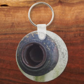 緑と白のヴィンテージ・トラック・ガス キーホルダー (正面)