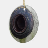 緑と白のヴィンテージ・トラック・ガス セラミックオーナメント (右)