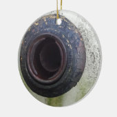 緑と白のヴィンテージ・トラック・ガス セラミックオーナメント (左)