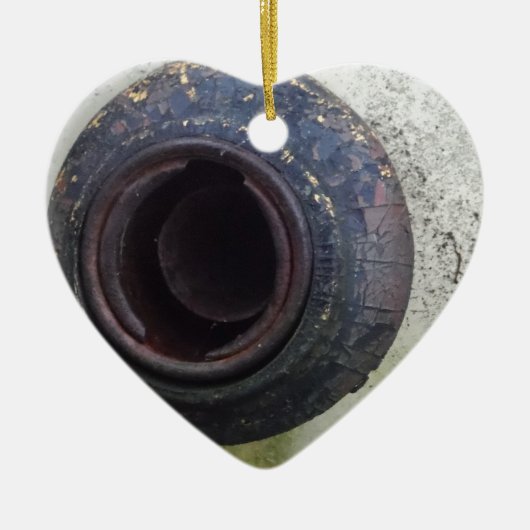 緑と白のヴィンテージ・トラック・ガス セラミックオーナメント (正面)