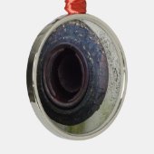 緑と白のヴィンテージ・トラック・ガス メタルオーナメント (右)