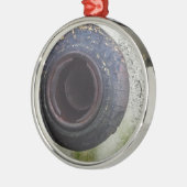 緑と白のヴィンテージ・トラック・ガス メタルオーナメント (左)