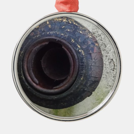 緑と白のヴィンテージ・トラック・ガス メタルオーナメント (正面)