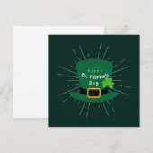 緑と白のヴィンテージ ハッピー セントパトリックデー シーズンカード (正面/裏面)