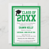 緑と白の写真 卒業パーティー 招待状 (正面)