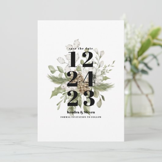 緑と白の冬林の花束 | 招待状 (スタンド正面)