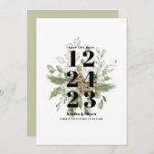 緑と白の冬林の花束 | 招待状 (正面/裏面)