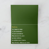 緑と白の卒業おめでとう カード (内部)