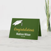 緑と白の卒業おめでとう カード (正面)