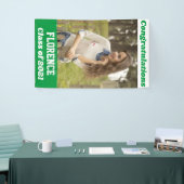緑と白の卒業おめでとう 横断幕 (トレードショー)