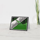 緑と白の卒業証書 サンキューカード (正面)