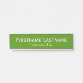 緑と白の名前とプロフェッショナルタイトル サインプレート (正面)