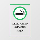 緑と白の喫煙エリア メタル Aフレーム ウィンドウサイン (シート)