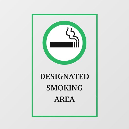 緑と白の喫煙エリア メタル Aフレーム ウィンドウサイン (シート)