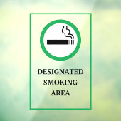 緑と白の喫煙エリア メタル Aフレーム ウィンドウサイン (シート3)