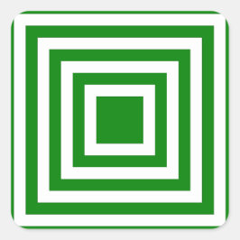 緑と白の四角のストライプ スクエアシール