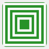 緑と白の四角のストライプ スクエアシール (正面)