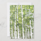 緑と白の夏の森結婚の木 招待状 (裏面)