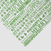 緑と白の多言語メリークリスマス 薄葉紙 (詳細)