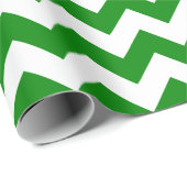 緑と白の大きなシェブロンのラッピング紙 ラッピングペーパー (ロールコーナー)