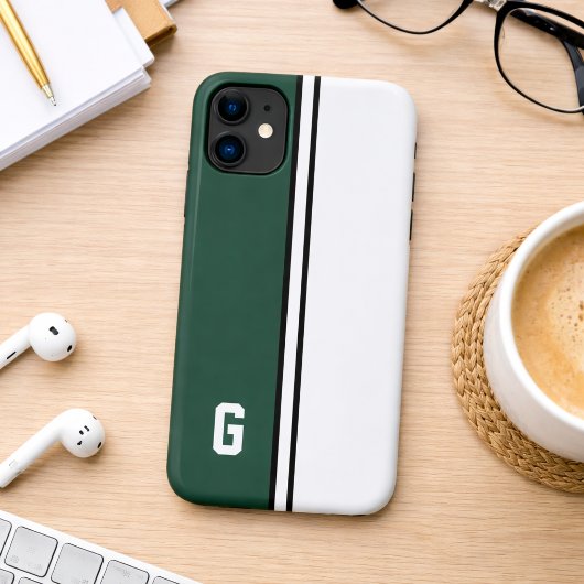 緑と白の大学カラー Case-Mate iPhoneケース