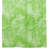 緑と白の大理石抽象芸術 シャワーカーテン (正面)