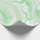 緑と白の大理石紙渦巻き ラッピングペーパー (角)