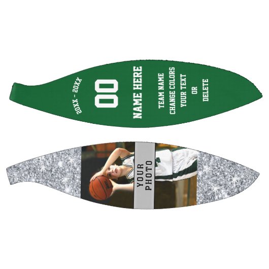 緑と白の女子バスパーソナライズされたケットボール バスケットボール (パネル)